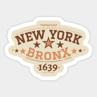 New York Bronx 'Yield to the Evil' Logo Shirt - Urban Streetwear Collection Sticker